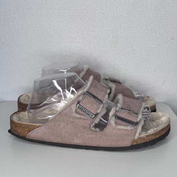 Birkenstock Arizona Shearling Suede Sandals Taupe Brown EU 42 US Men’s 9-9.5 main image 13